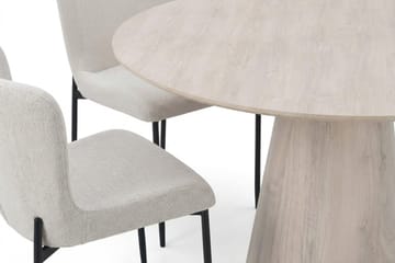 Siena spisegruppe rund 110 cm hvidlaseret med 4 Elsie-spisestole - Hvidlaseret/Hvid - Møbler - Borde - Spisebordssæt