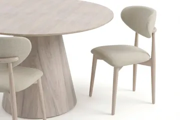 Siena spisegruppe rund 130 cm hvidlakeret med 6 Molly spisestole - Hvidolieret - Møbler - Borde - Spisebordssæt
