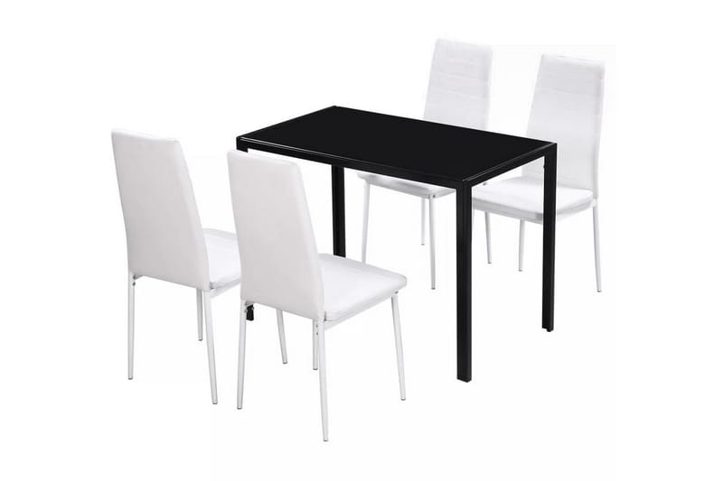 Spisebordssæt 5 Dele Sort Og Hvid - Flerfarvet - Spisebordssæt