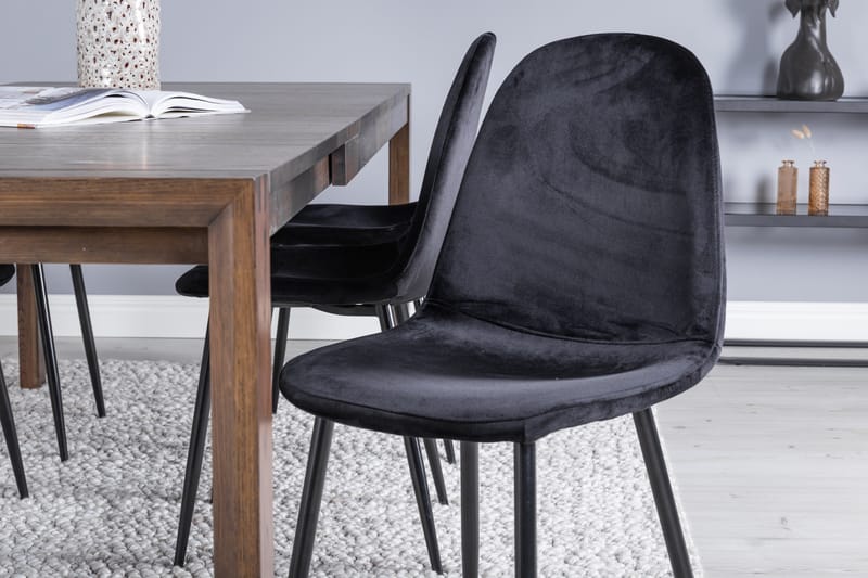 Spisebordssæt Algarmejo Udvideligt 170cm inkl 6 Pontus Stol - Brun/Sort - Møbler - Borde - Spisebordssæt