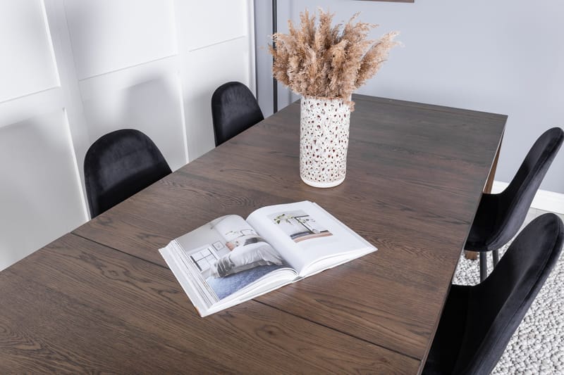 Spisebordssæt Algarmejo Udvideligt 170cm inkl 6 Pontus Stol - Brun/Sort - Møbler - Borde - Spisebordssæt