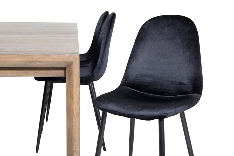 Spisebordssæt Algarmejo Udvideligt 170cm inkl 6 Pontus Stol - Brun/Sort - Møbler - Borde - Spisebordssæt