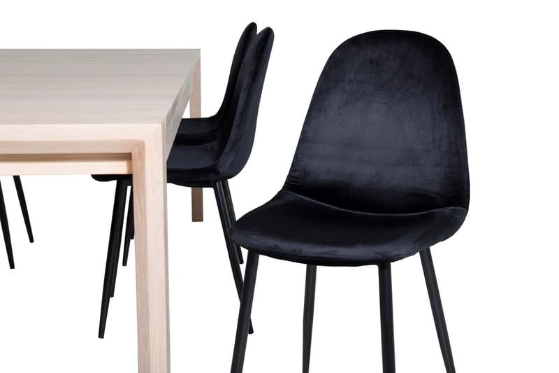 Spisebordssæt Algarmejo Udvideligt 170cm inkl 6 Pontus Stol - Hvid/Sort - Møbler - Borde - Spisebordssæt