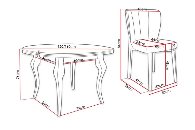 Spisebordssæt - Beige|Hvid|Sort - Møbler - Borde - Spisebordssæt