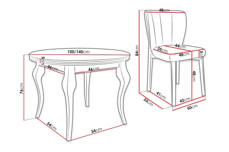 Spisebordssæt - Beige|Hvid|Sort - Møbler - Borde - Spisebordssæt