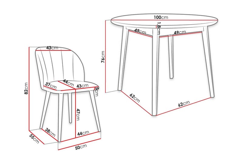 Spisebordssæt - Blå - Møbler - Borde - Spisebordssæt