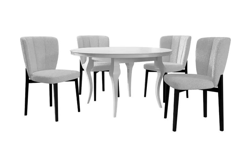 Spisebordssæt, Grå|Sort