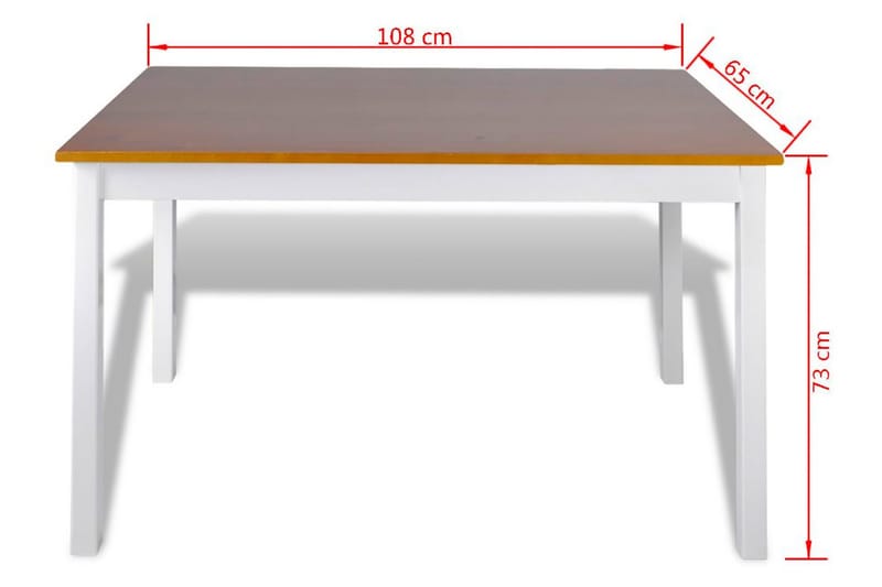 Spisebordssæt I 5 Dele Brun Og Hvid - Brun - Spisebordssæt