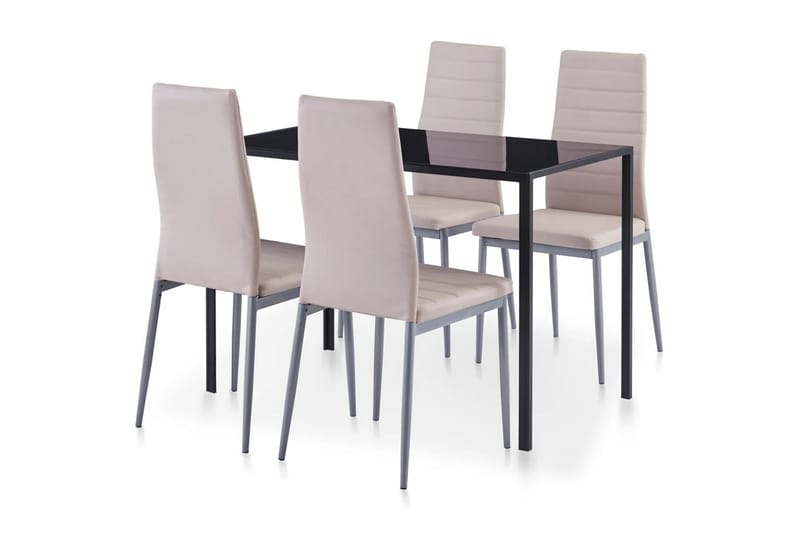 Spisebordssæt I 5 Dele Cappuccinofarvet - Beige - Møbler - Borde - Spisebordssæt