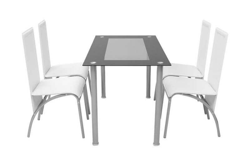 Spisebordssæt I 5 Dele Hvid - Flerfarvet - Spisebordssæt