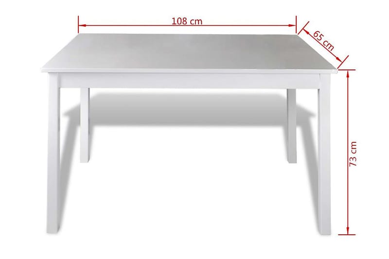 Spisebordssæt I 5 Dele Hvid - Hvid - Spisebordssæt