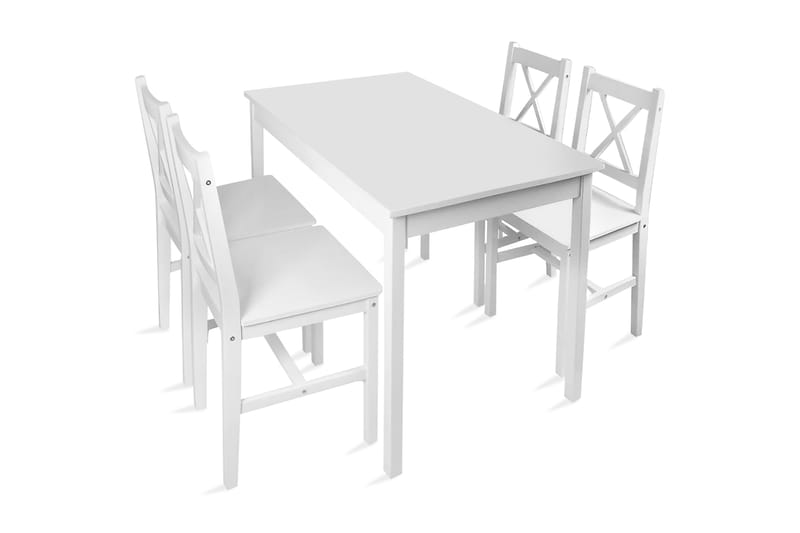 Spisebordssæt I 5 Dele Hvid - Hvid - Spisebordssæt