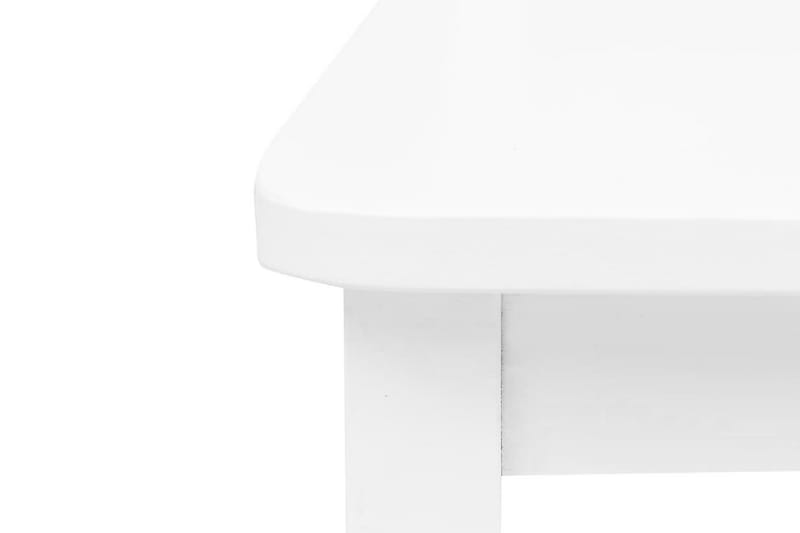 Spisebordssæt I 5 Dele Massivt Gummitræ Hvid - Hvid - Spisebordssæt