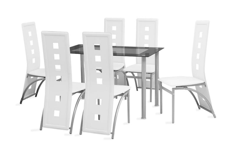Spisebordssæt I 7 Dele Hvid - Flerfarvet - Spisebordssæt