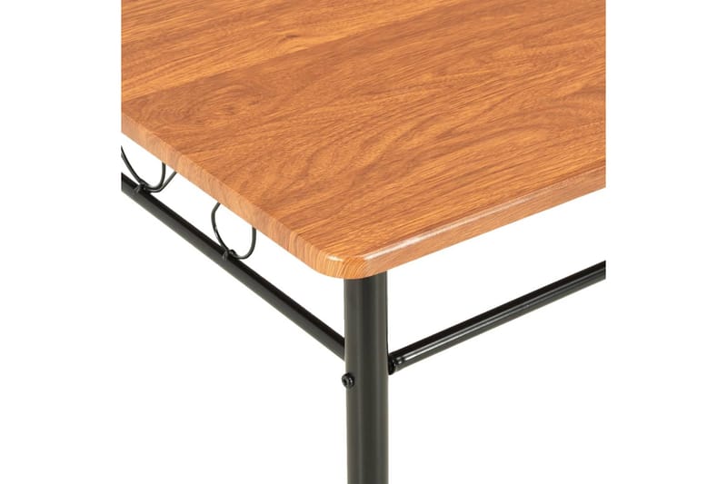 Spisebordssæt i 7 dele MDF og stål brun - Brun - Spisebordssæt
