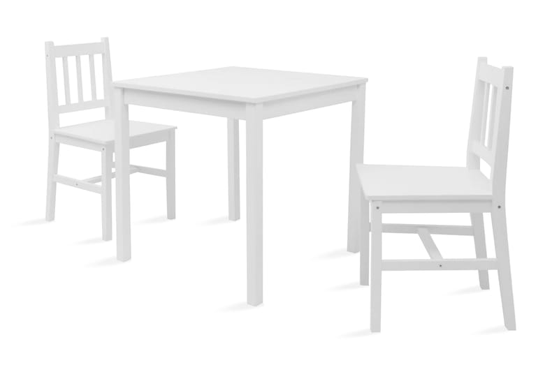 Spisebordssæt I Fyr, Hvid, 3 Dele - Hvid - Møbler - Borde - Spisebordssæt