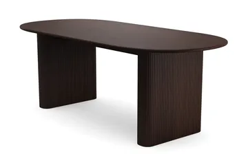 Spisegruppe Bark Noira 220 cm Røget eg Hvid bouclé/metalben sort 6 - Røget eg - Møbler - Borde - Spisebordssæt