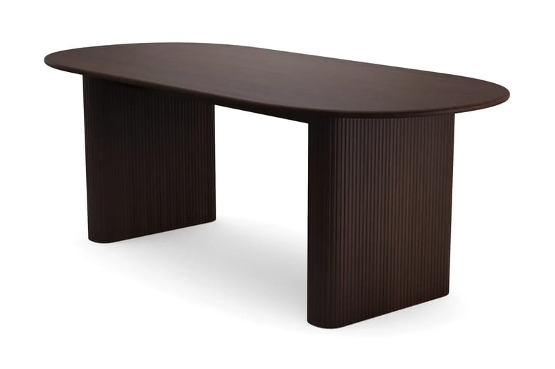 Spisegruppe Bark Noira 220 cm Røget eg Hvid bouclé/metalben sort 6 - Røget eg - Møbler - Borde - Spisebordssæt