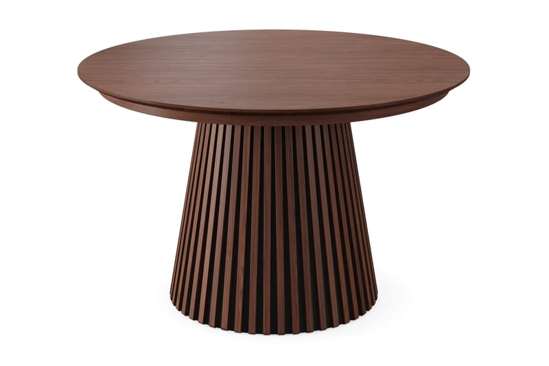 Spisegruppe Bark Peyra 120-220 cm Valnød Greige bouclé/metalben sort - Møbler - Borde - Spisebordssæt