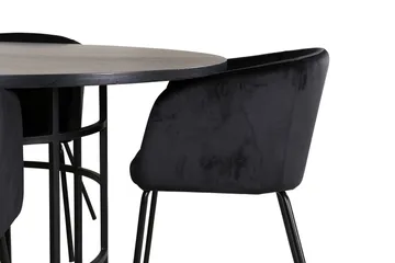Spisegruppe Möbelfashion Copenhagen spisegruppe 140 cm rund med 4 Berit-stole Sort - Møbler - Borde - Spisebordssæt