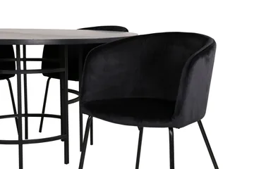 Spisegruppe Möbelfashion Copenhagen spisegruppe 140 cm rund med 4 Berit-stole Sort - Møbler - Borde - Spisebordssæt