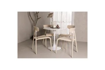 Spisegruppe Rundt spisebordssæt Hamden, Ursholmen Beige - Beige - Møbler - Borde - Spisebordssæt