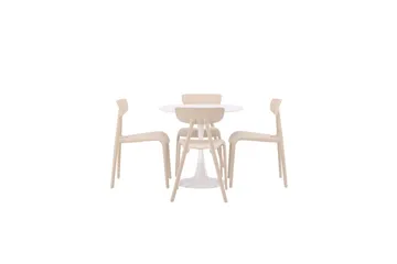 Spisegruppe Rundt spisebordssæt Hamden, Ursholmen Beige - Beige - Møbler - Borde - Spisebordssæt