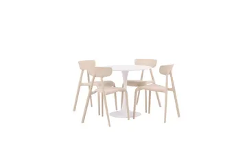 Spisegruppe Rundt spisebordssæt Hamden, Ursholmen Beige - Beige - Møbler - Borde - Spisebordssæt