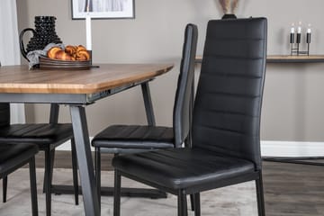 Spisegruppe Venture Home Inca spisegruppe 160 cm rektangulær med 4 Slim-stole Sort/Natur - Møbler - Borde - Spisebordssæt