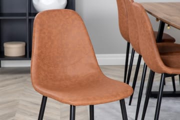 Spisegruppe Venture Home Inca spisegruppe 160 cm rektangulær med 8 Polar-stole Sort/brun/natur - Møbler - Borde - Spisebordssæt