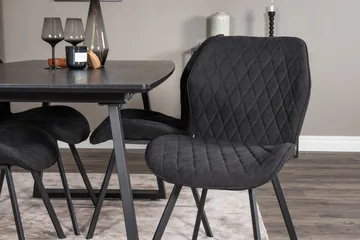 Spisegruppe Venture Home Inca spisegruppe udtrækbar 160 cm rektangulær med 4 Gemma-stole Sort - Møbler - Borde - Spisebordssæt