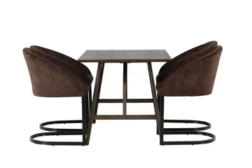 Spisegruppe Venture Home Kaseidon spisegruppe 120 cm rektangulær med 4 Evening-stole Mørkebrun - Møbler - Borde - Spisebordssæt