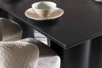 Spisegruppe Venture Home Olivia spisegruppe 210 cm rektangulær med 6 Agnes stole Sort/Hvid/Sort - Møbler - Borde - Spisebordssæt