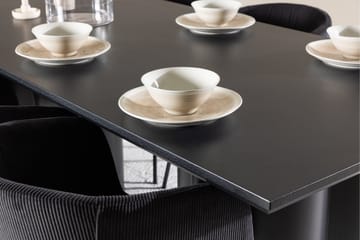 Spisegruppe Venture Home Olivia spisegruppe 210 cm rektangulær med 6 Berit stole Sort/Sort/Sort - Møbler - Borde - Spisebordssæt