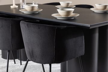 Spisegruppe Venture Home Olivia spisegruppe 210 cm rektangulær med 6 Berit stole Sort/Sort/Sort - Møbler - Borde - Spisebordssæt