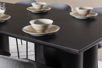Spisegruppe Venture Home Olivia spisegruppe 210 cm rektangulær med 6 Chico stole Sort/Blå/Sort - Møbler - Borde - Spisebordssæt