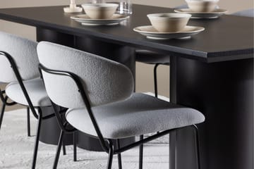 Spisegruppe Venture Home Olivia spisegruppe 210 cm rektangulær med 6 Chico stole Sort/Blå/Sort - Møbler - Borde - Spisebordssæt