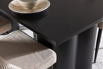 Spisegruppe Venture Home Olivia spisegruppe 210 cm rektangulær med 6 Leone stole Sort/Beige/Sort - Møbler - Borde - Spisebordssæt