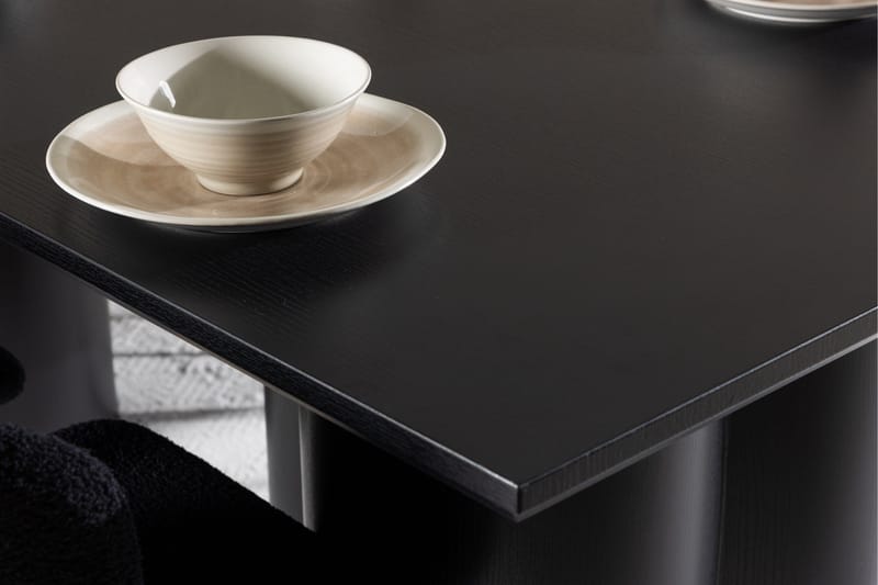Spisegruppe Venture Home Olivia spisegruppe 210 cm rektangulær med 6 Modesto stole Sort/Sort/Sort - Møbler - Borde - Spisebordssæt