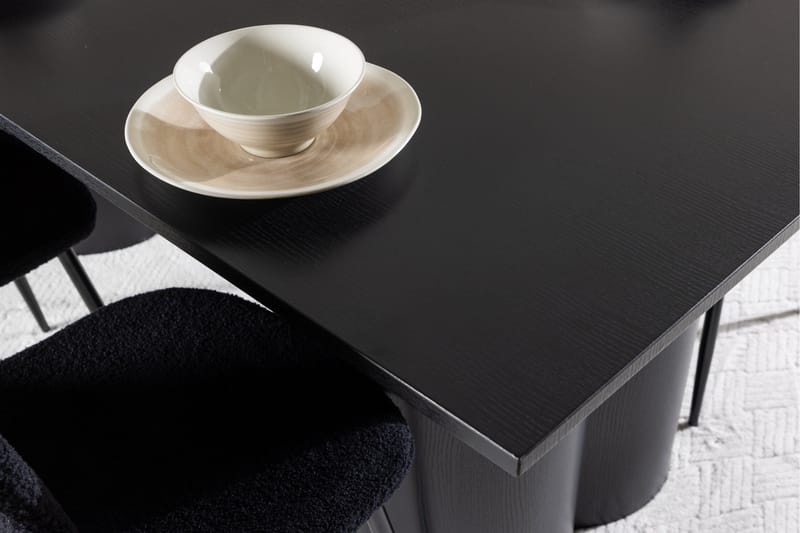 Spisegruppe Venture Home Olivia spisegruppe 210 cm rektangulær med 6 Polar-stole Sort/Sort/Sort - Møbler - Borde - Spisebordssæt