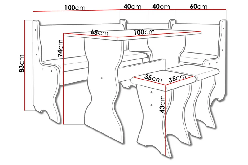 Thomas Køkkenmøblesæt - Beige / Hvid - Møbler - Borde - Spisebordssæt
