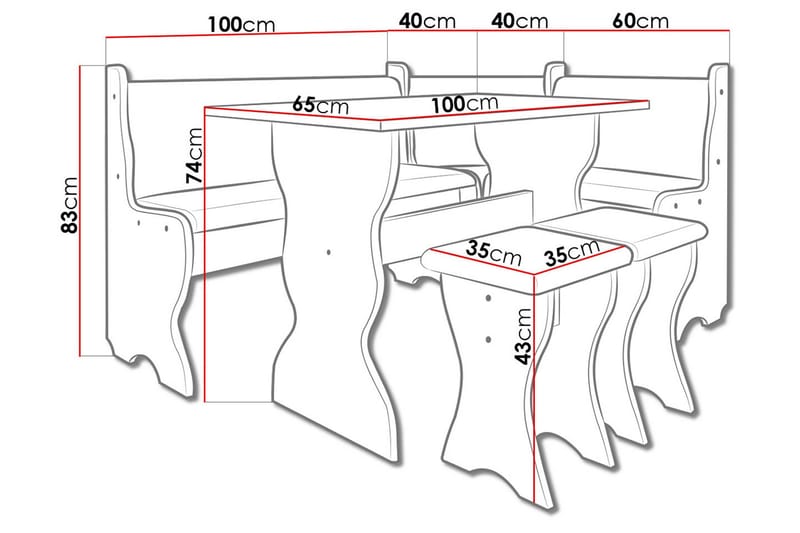 Thomas Køkkenmøblesæt - Beige / Hvid - Møbler - Borde - Spisebordssæt