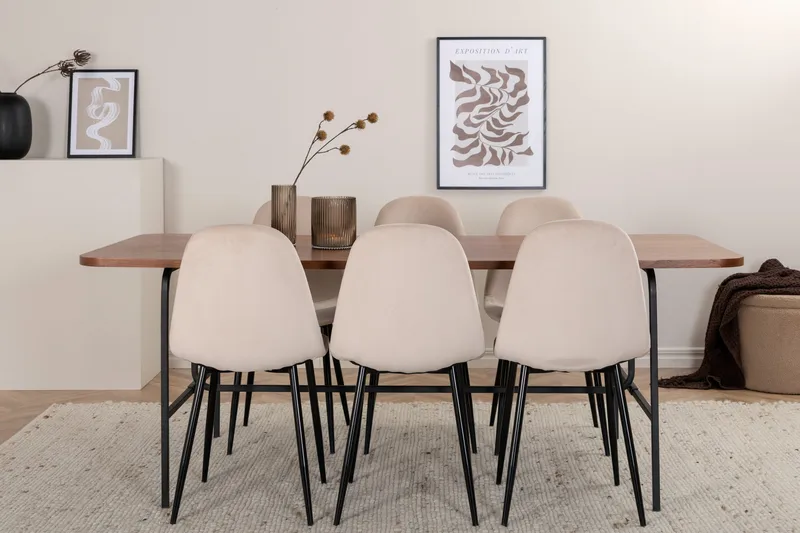 Uno spisebord med 6 Polar Spisebordsstol, undefined