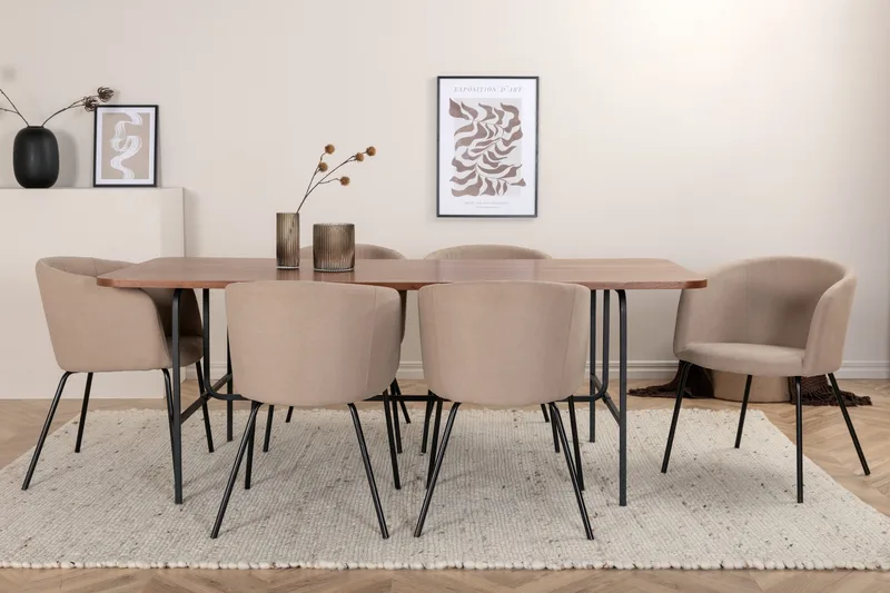 Uno Spisebord med 6st Berit Spisebordsstol, undefined