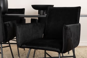 Unos Spisebordssæt 200 cm inkl 4 Pipi Stole - Sort - Møbler - Borde - Spisebordssæt