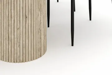 Uppveda Ovalt Spisebord 180x90 cm med 4 Sawako Stole - Beige - Møbler - Borde - Spisebordssæt