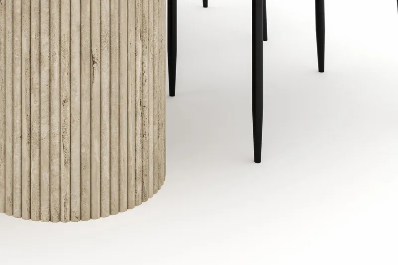 Uppveda Ovalt Spisebord 180x90 cm med 4 Sawako Stole - Beige - Møbler - Borde - Spisebordssæt