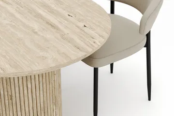 Uppveda Ovalt Spisebord 180x90 cm med 4 Sawako Stole - Beige - Møbler - Borde - Spisebordssæt