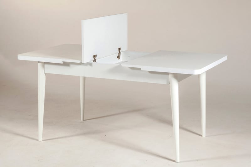 Valsot Udvideligt Spisebordssæt 129 cm - Hvid/Grå - Spisebordssæt