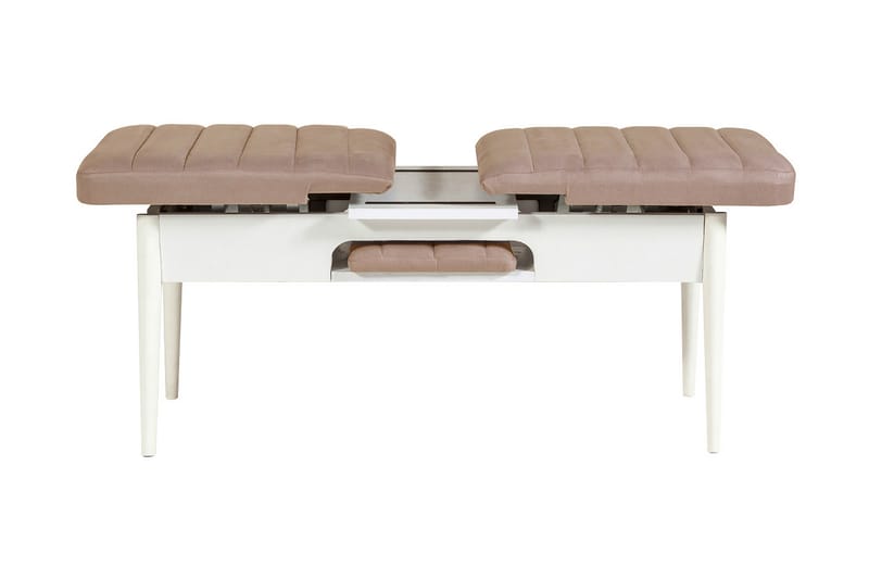 Valsot Udvideligt Spisebordssæt 129 cm - Hvid/Grå - Spisebordssæt